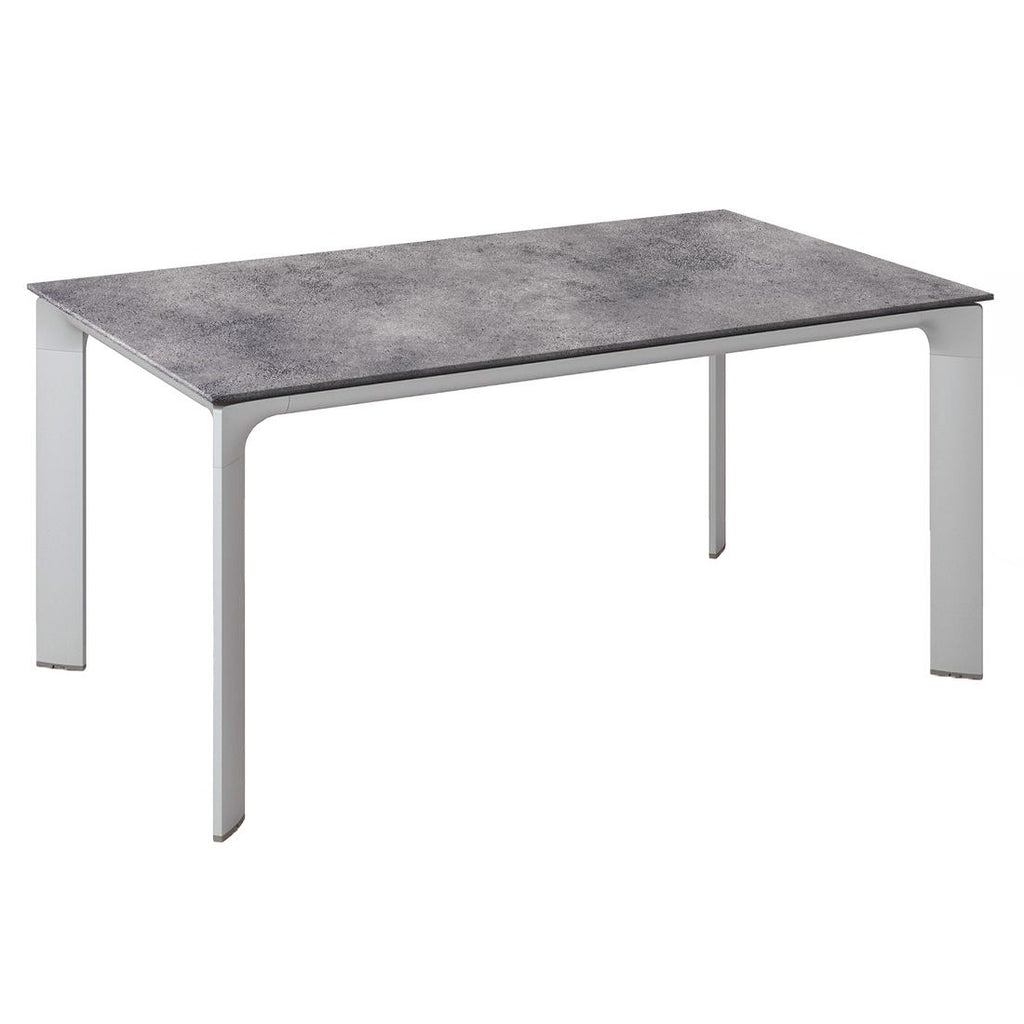 Hagebord Diamond aluminium/HPL 140x70 cm sølv/antrasitt forfra