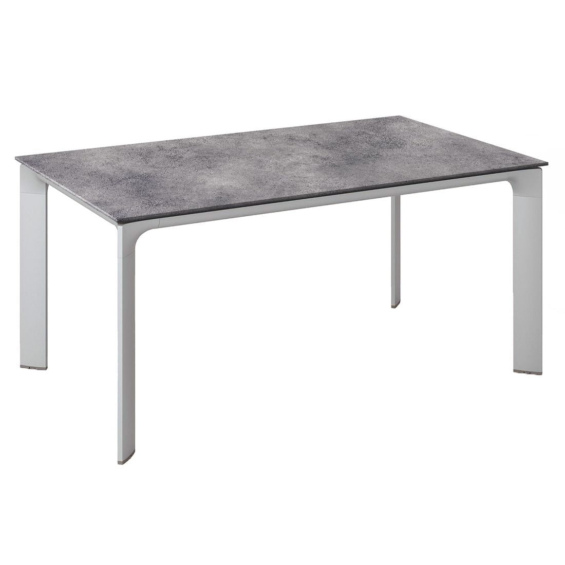 Hagebord Diamond aluminium/HPL 140x70 cm sølv/antrasitt forfra