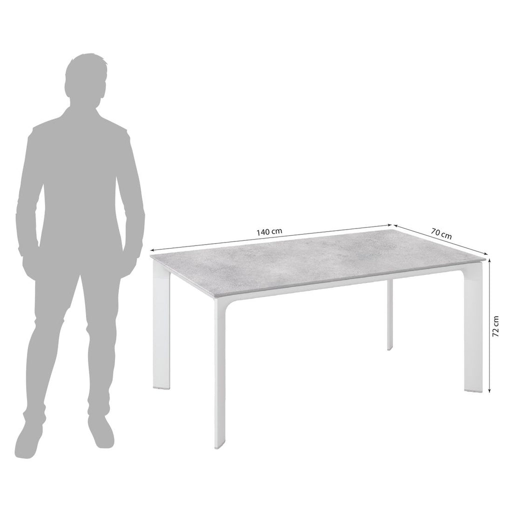 Hagebord Diamond aluminium/HPL 140x70 cm sølv/antrasitt bakside
