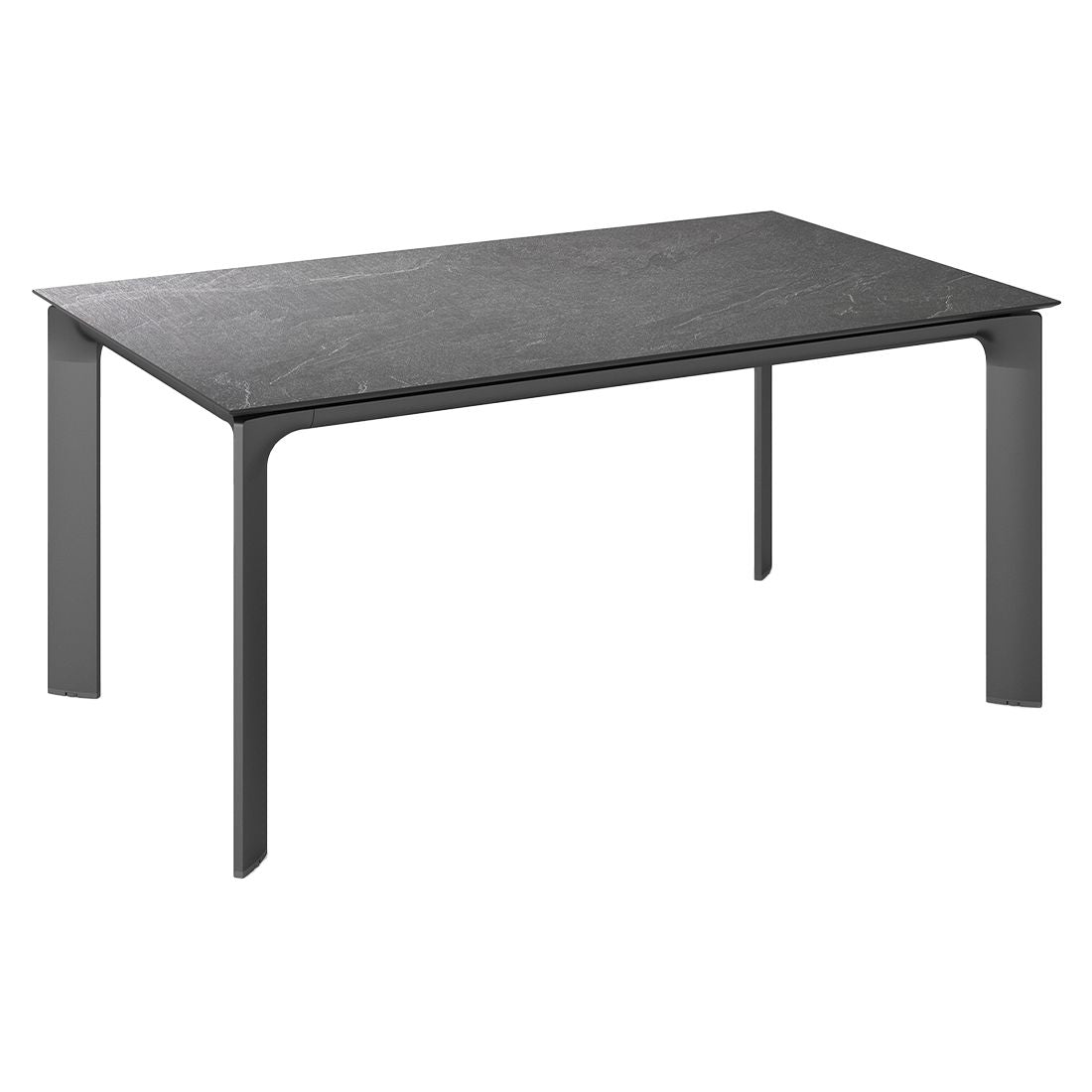 Hagebord Diamond aluminium/HPL 160x95 cm antrasitt forside