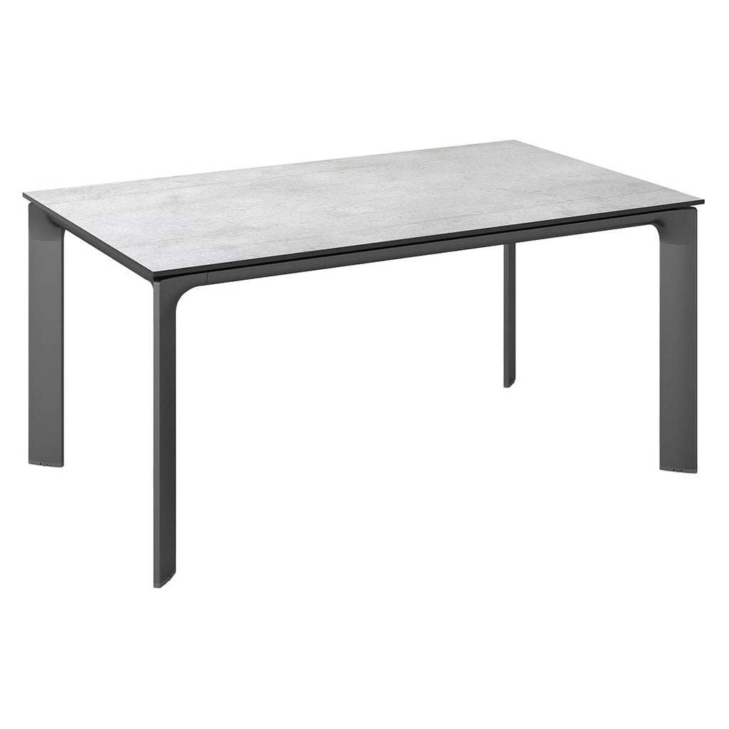 Hagebord Diamond aluminium HPL 160x95 cm antrasitt grå forfra