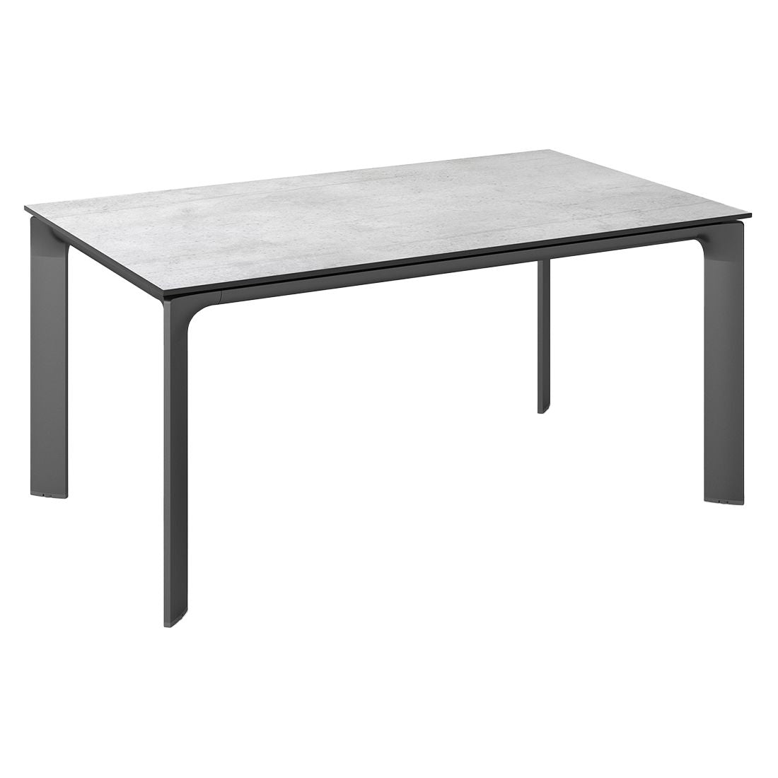 Hagebord Diamond aluminium HPL 160x95 cm antrasitt grå forfra