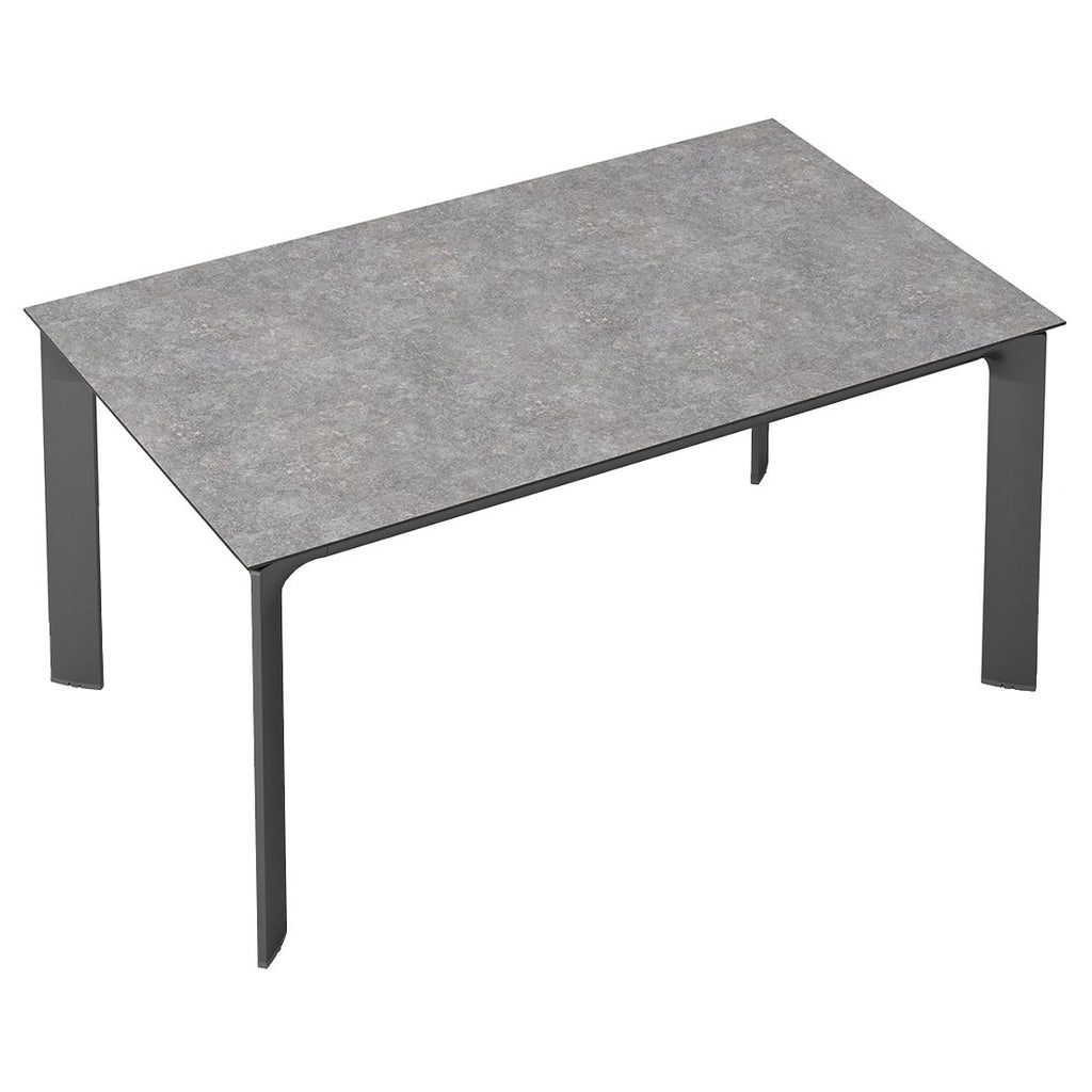 Hagebord Diamond aluminium HPL 180x95 cm kalksandstein detalj av bordplate