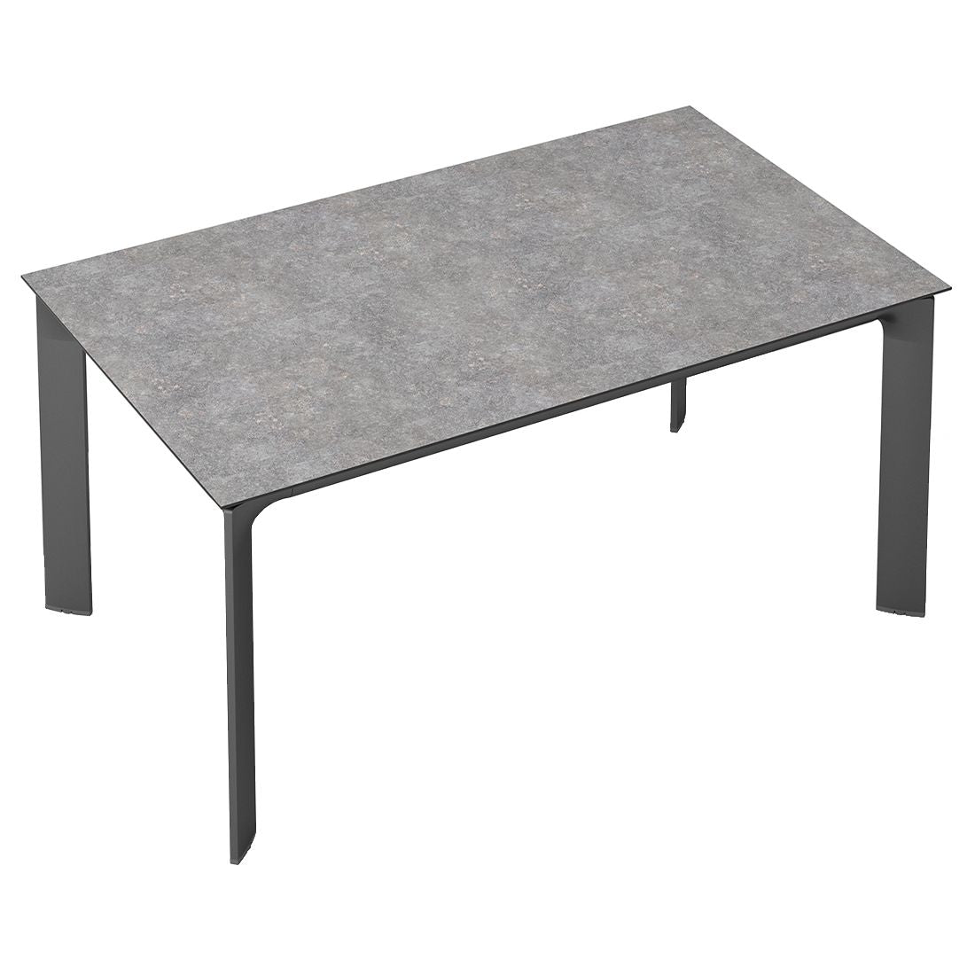 Hagebord Diamond aluminium HPL 180x95 cm kalksandstein detalj av bordplate