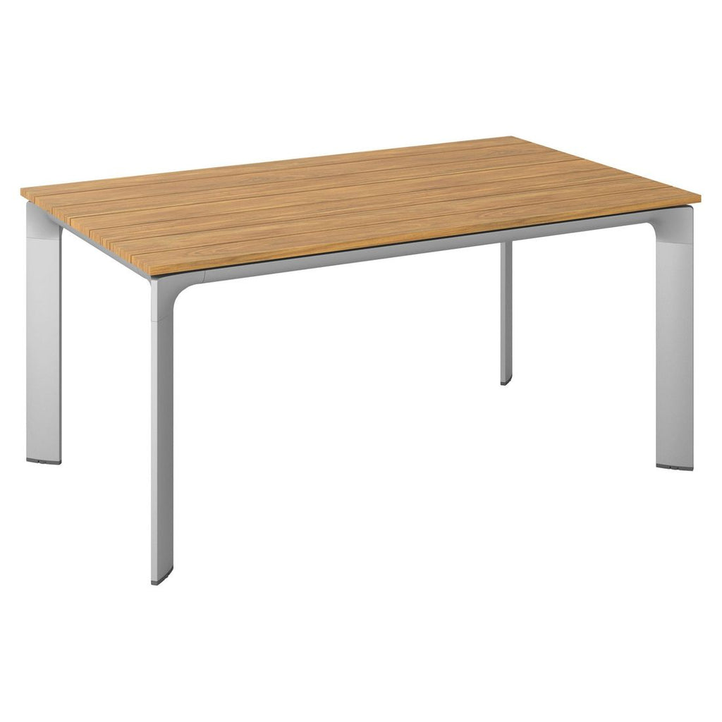 Hagebord Diamond aluminium/teak 140x70 cm forfra