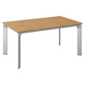Hagebord Diamond aluminium/teak 140x70 cm forfra