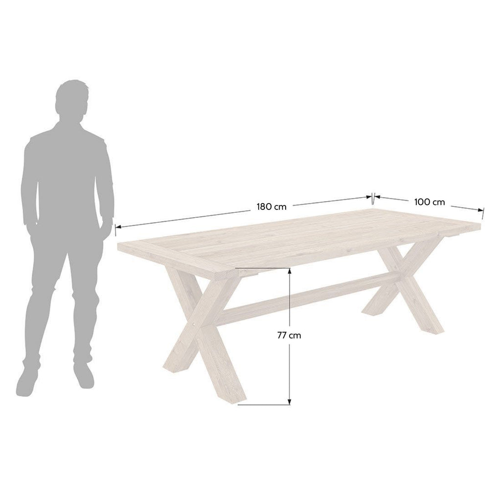 Hagebord Dublin resirkulert teak 180x100 cm bakside
