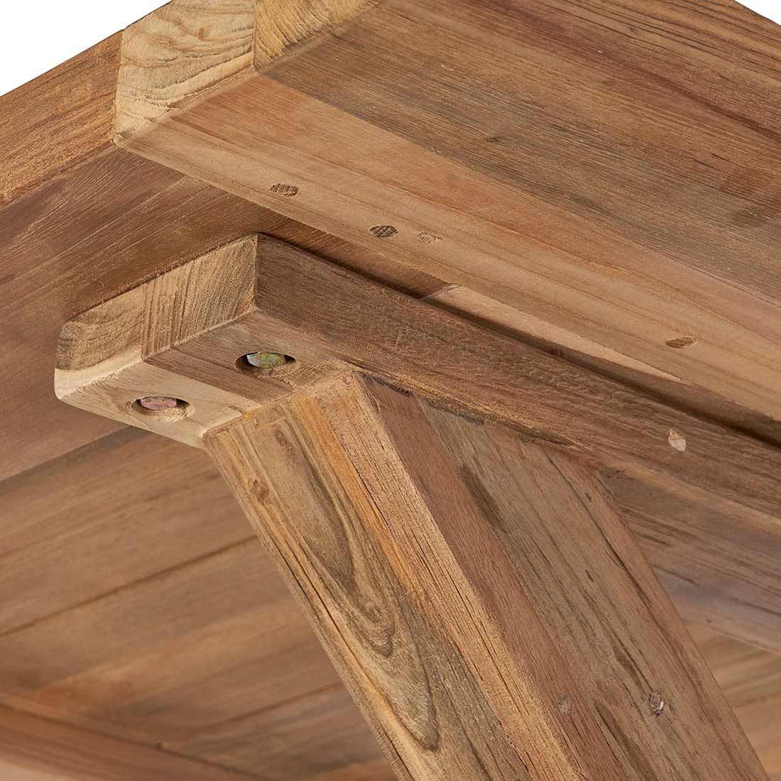 Hagebord Dublin resirkulert teak 180x100 cm sett fra siden