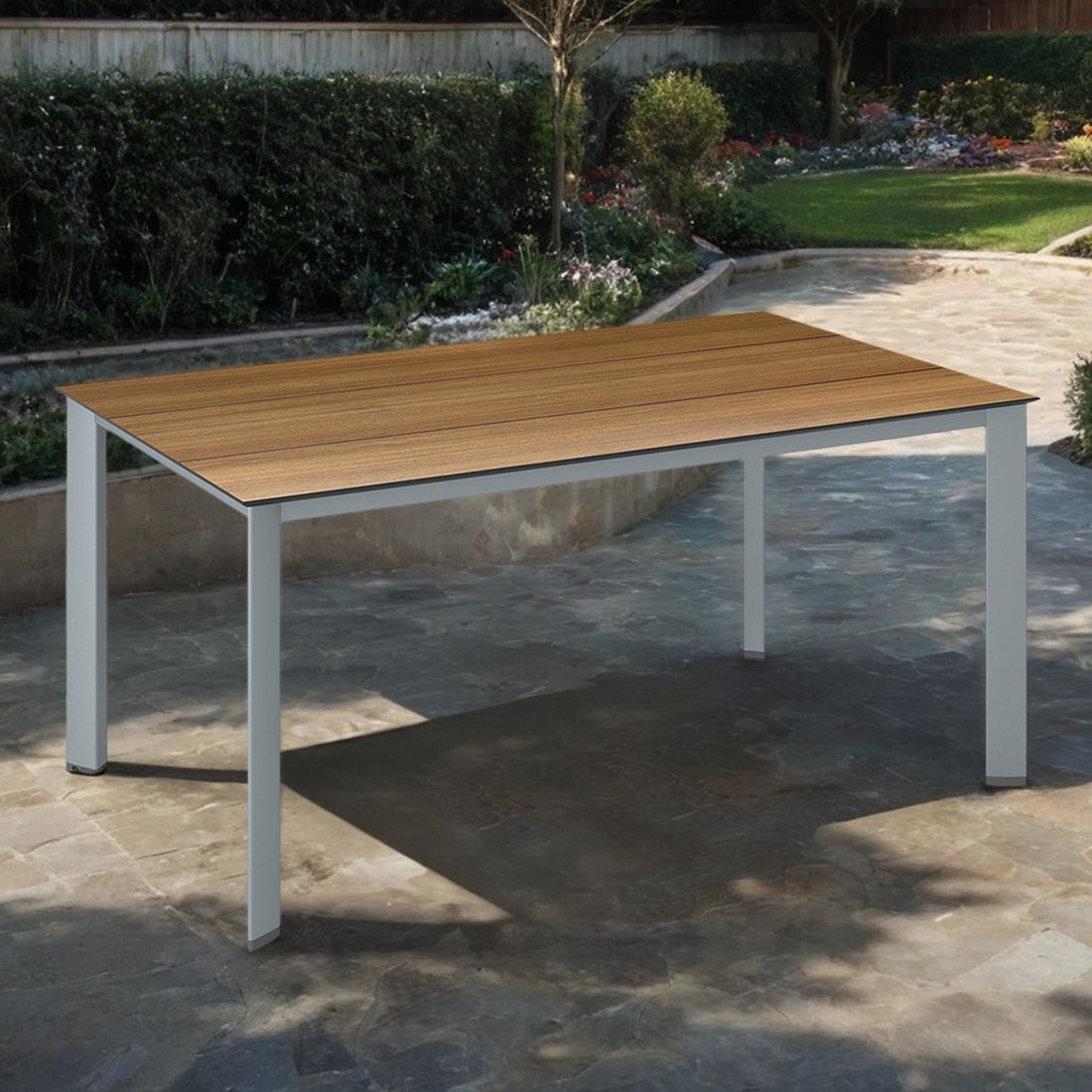 Hagebord Edge 140x70 cm aluminium HPL Kettler bakside