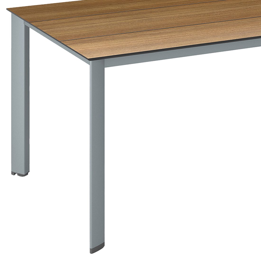 Hagebord Edge 140x70 cm aluminium HPL Kettler i bruk med stoler