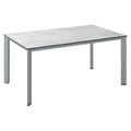 Hagebord Edge 160x95 cm aluminium HPL sølv grå forfra