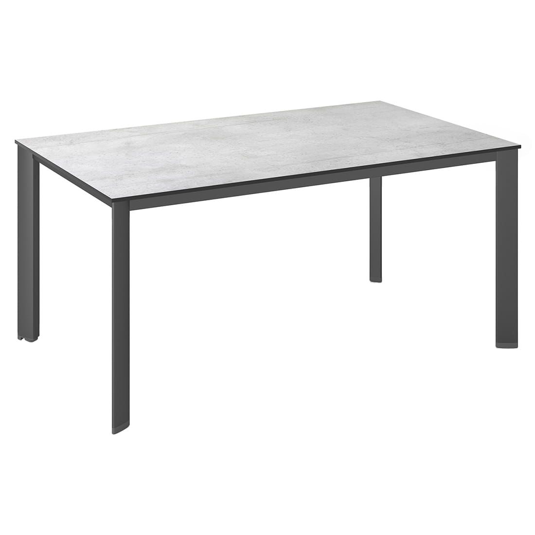 Hagebord Edge 160x95 cm aluminium HPL antrasitt forfra
