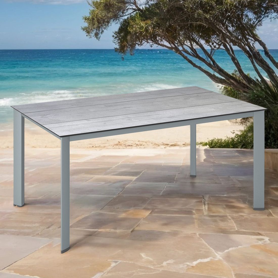 Hagebord Edge 180x95 cm aluminium HPL Kettler bakside