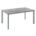 Hagebord Edge 180x95 cm aluminium HPL sølvgrå forfra