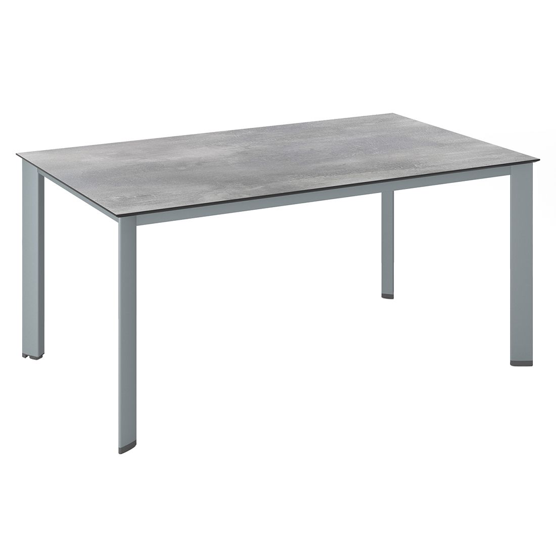 Hagebord Edge 180x95 cm aluminium HPL sølvgrå forfra