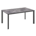 Hagebord Edge aluminium HPL 140x70 cm antrasitt forfra
