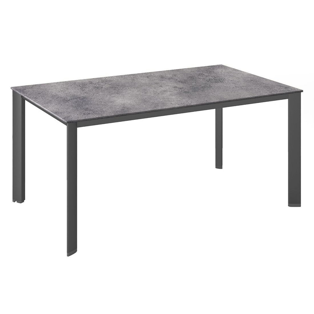 Hagebord Edge aluminium HPL 140x70 cm antrasitt forfra