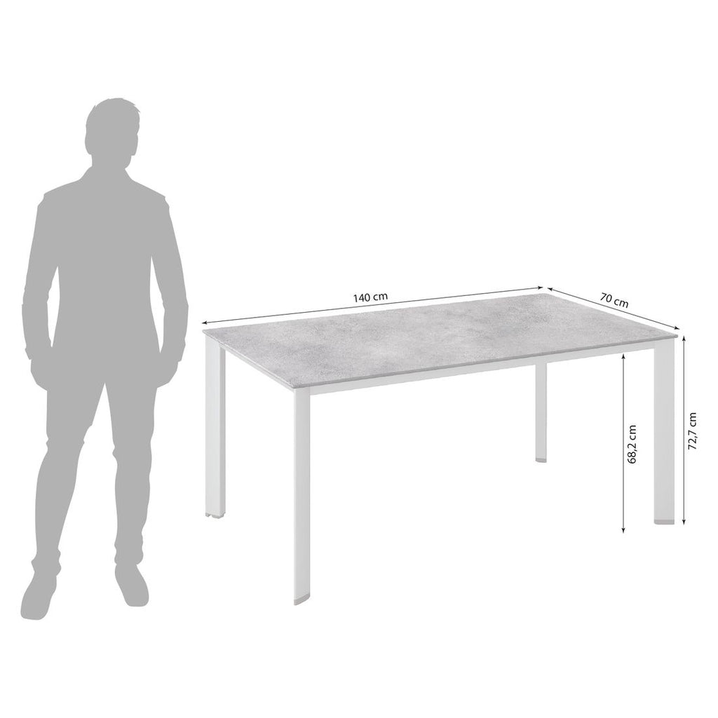 Hagebord Edge aluminium HPL 140x70 cm antrasitt bakside