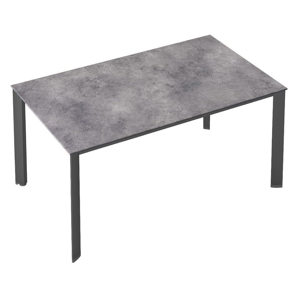 Detalj av Hagebord Edge aluminium HPL 140x70 cm antrasitt bordplate