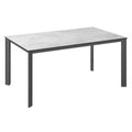 Hagebord Edge aluminium HPL 140x70 cm antrasitt grå forfra