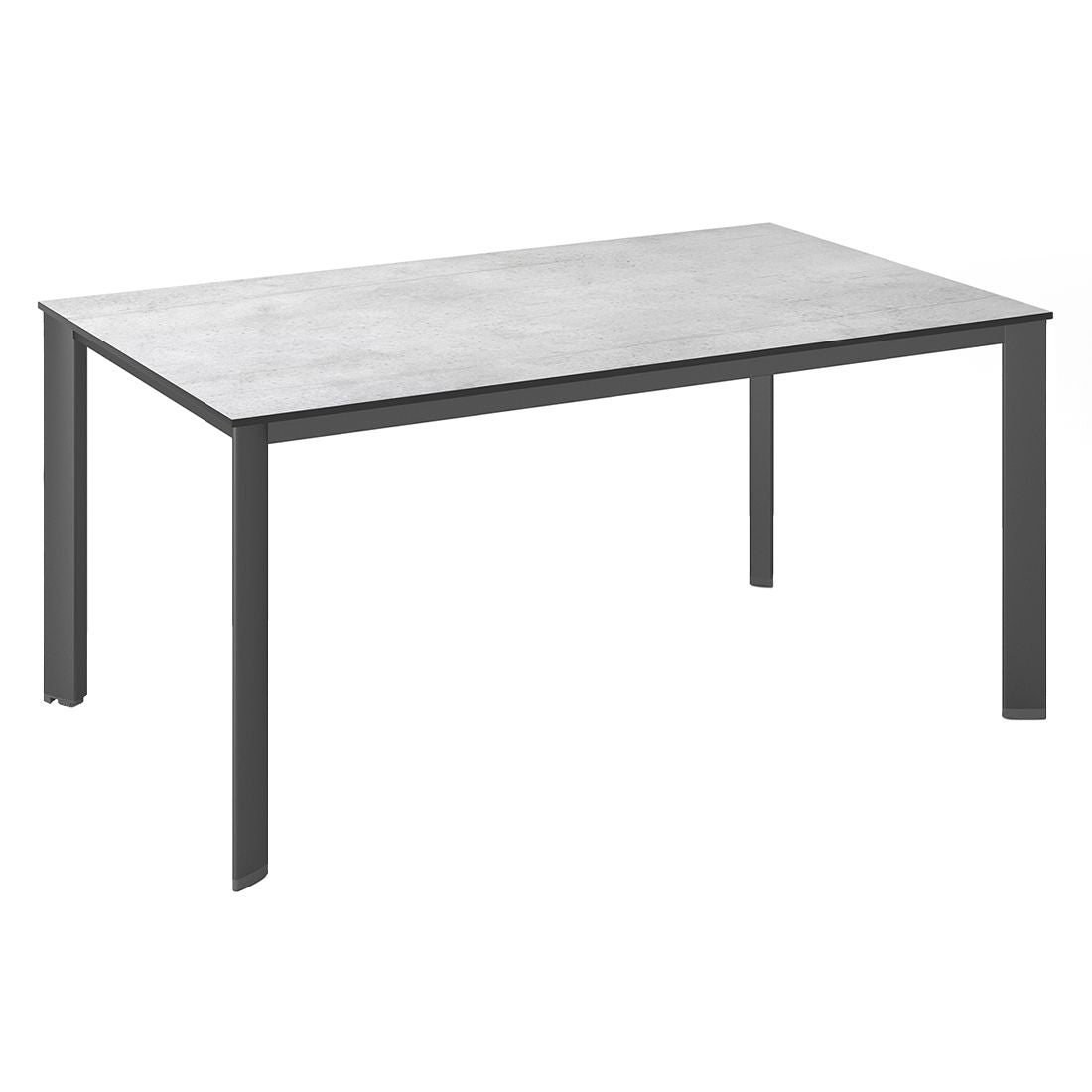 Hagebord Edge aluminium HPL 140x70 cm antrasitt grå forfra
