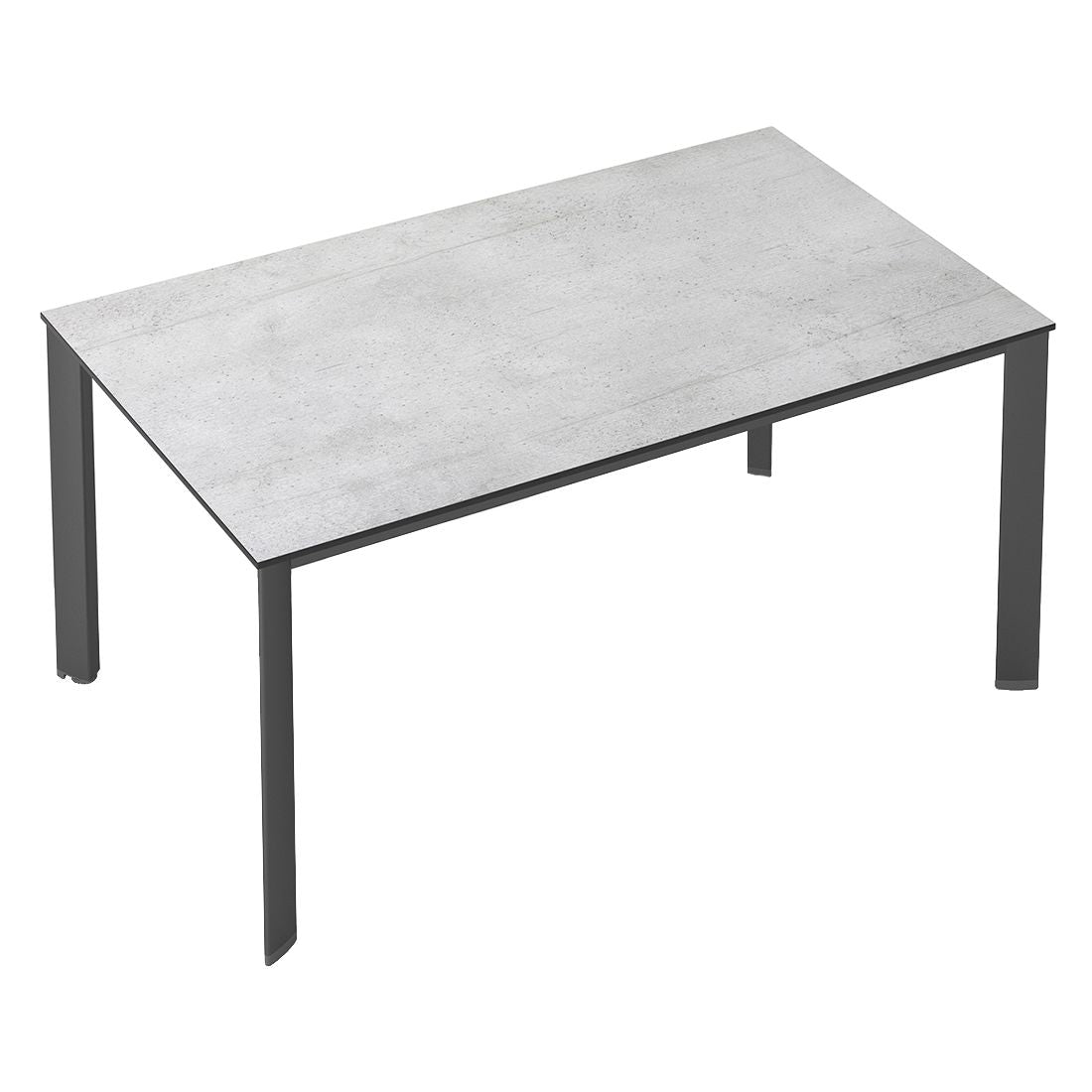 Hagebord Edge aluminium HPL 140x70 cm antrasitt grå detalj