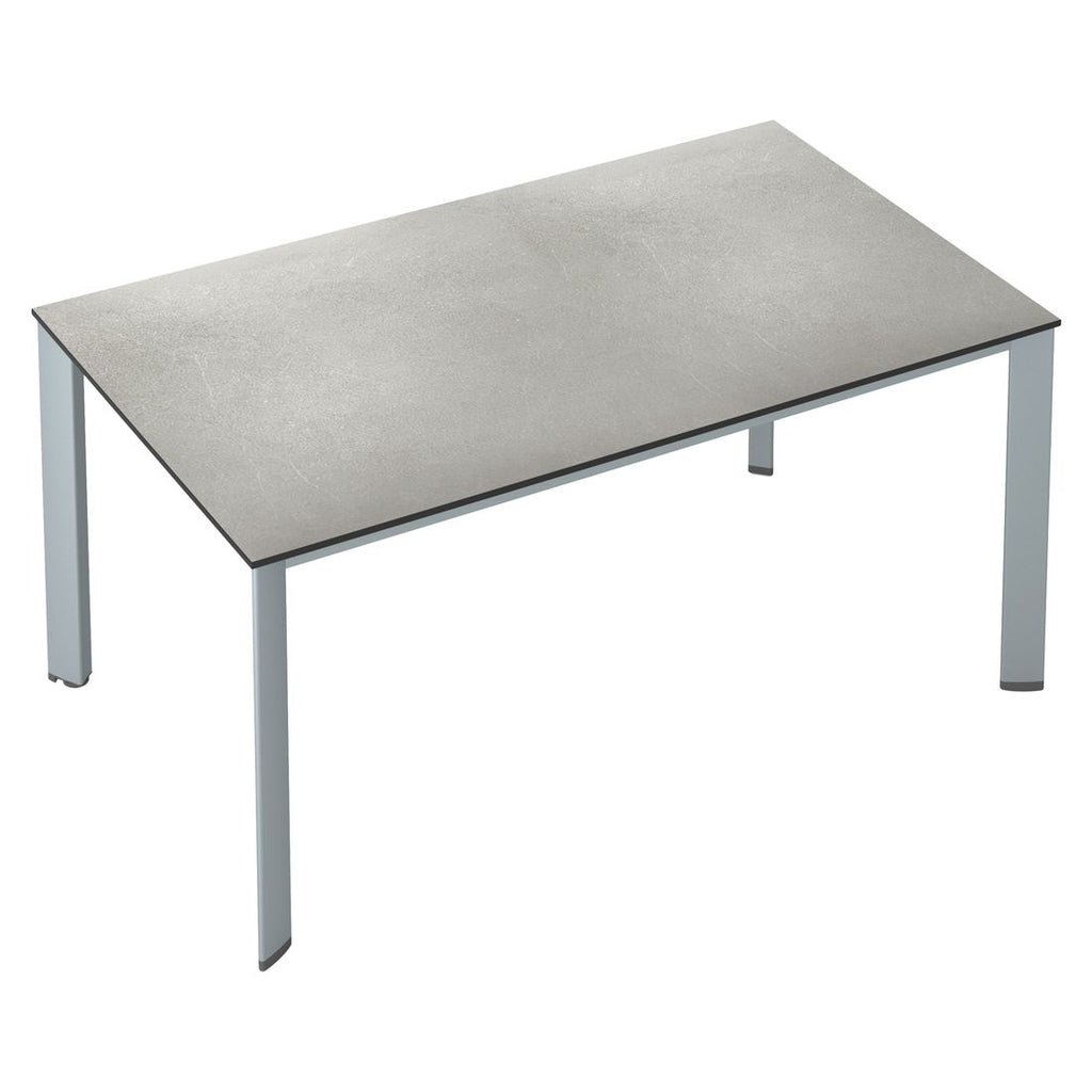 Nærbilde av aluminiumsramme på Hagebord Edge aluminium HPL 140x70 cm