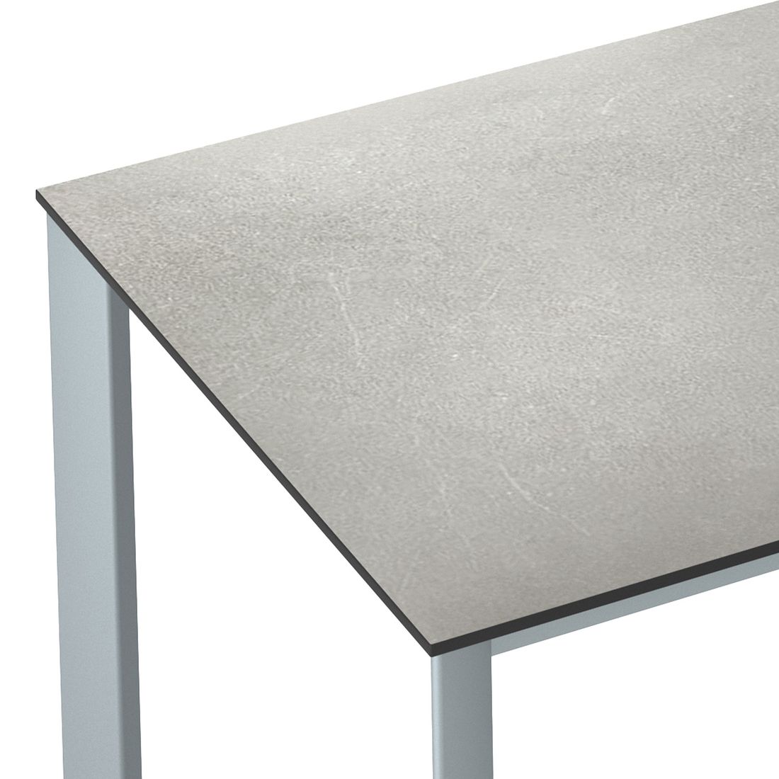 Montert Hagebord Edge aluminium HPL 140x70 cm på terrasse