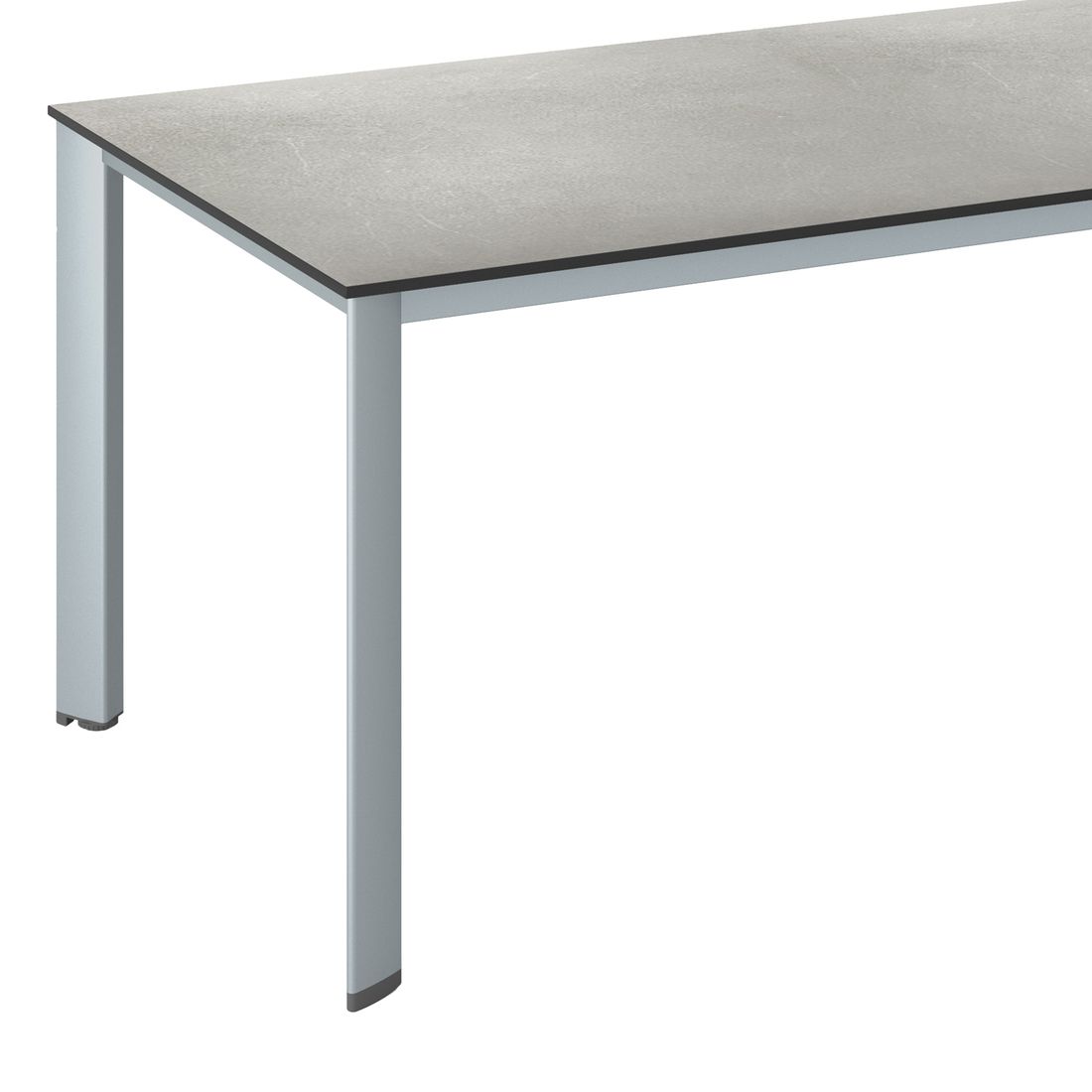 Sideprofil av Hagebord Edge aluminium HPL 140x70 cm