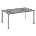 Hagebord Edge aluminium HPL 140x70 cm antrasitt forfra