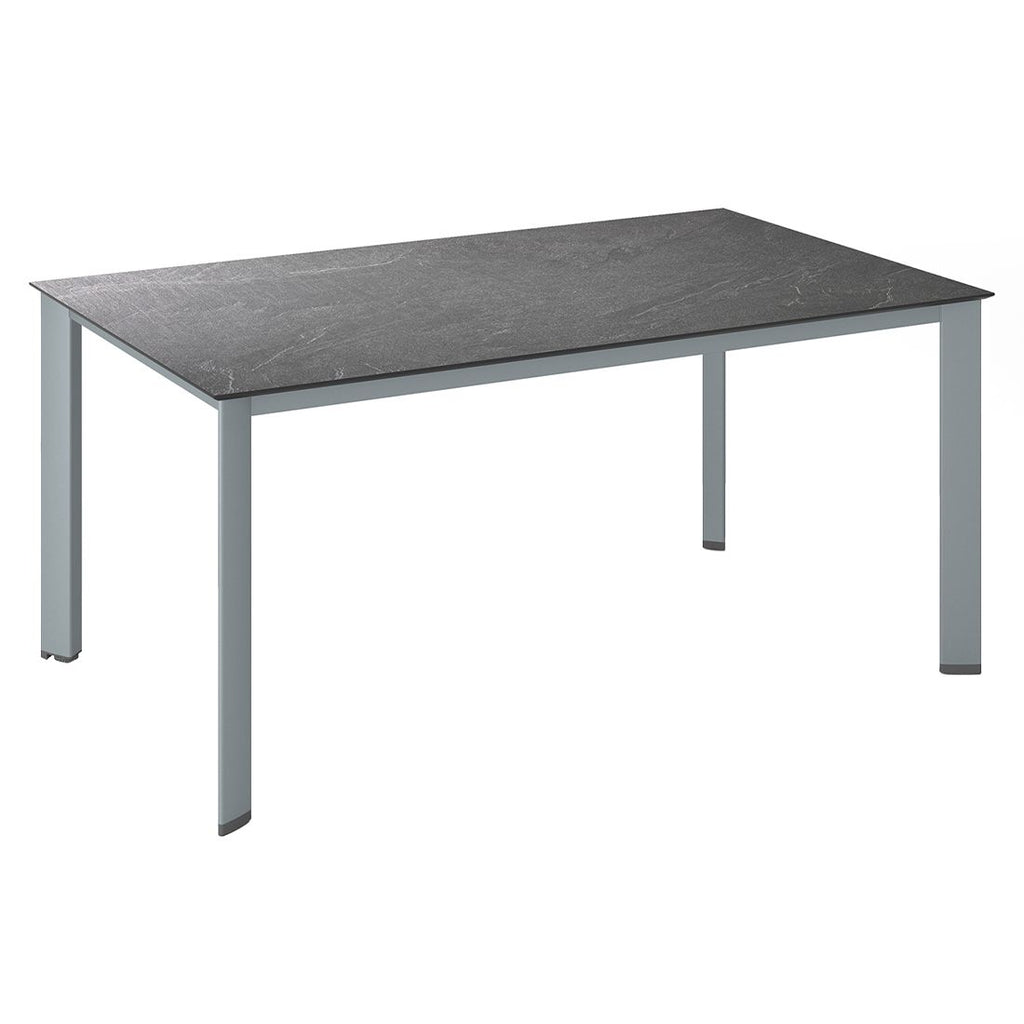Hagebord Edge aluminium HPL 140x70 cm jura antrasitt forfra