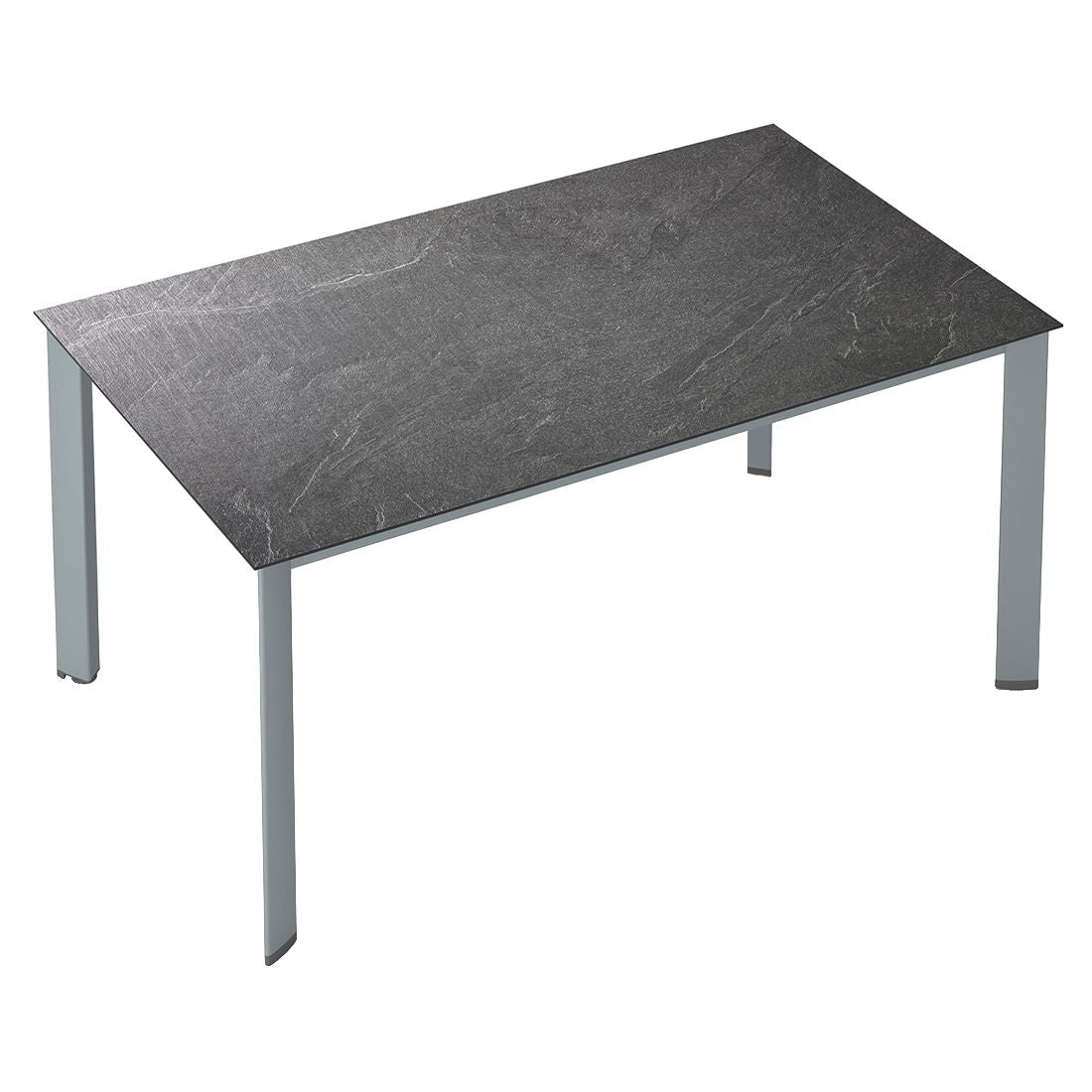 Hagebord Edge aluminium HPL 140x70 cm jura antrasitt detalj av bordplate