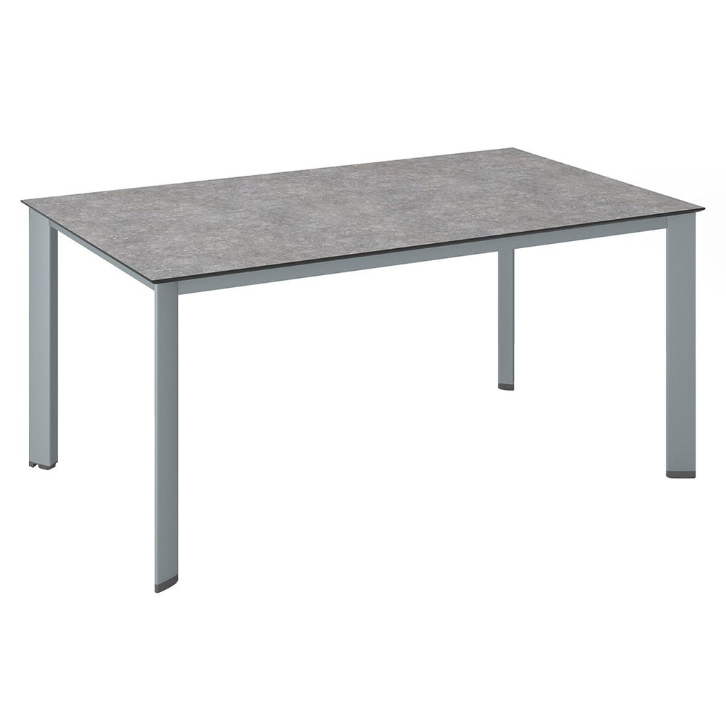 Hagebord Edge aluminium HPL 140x70 cm kalksandstein forfra