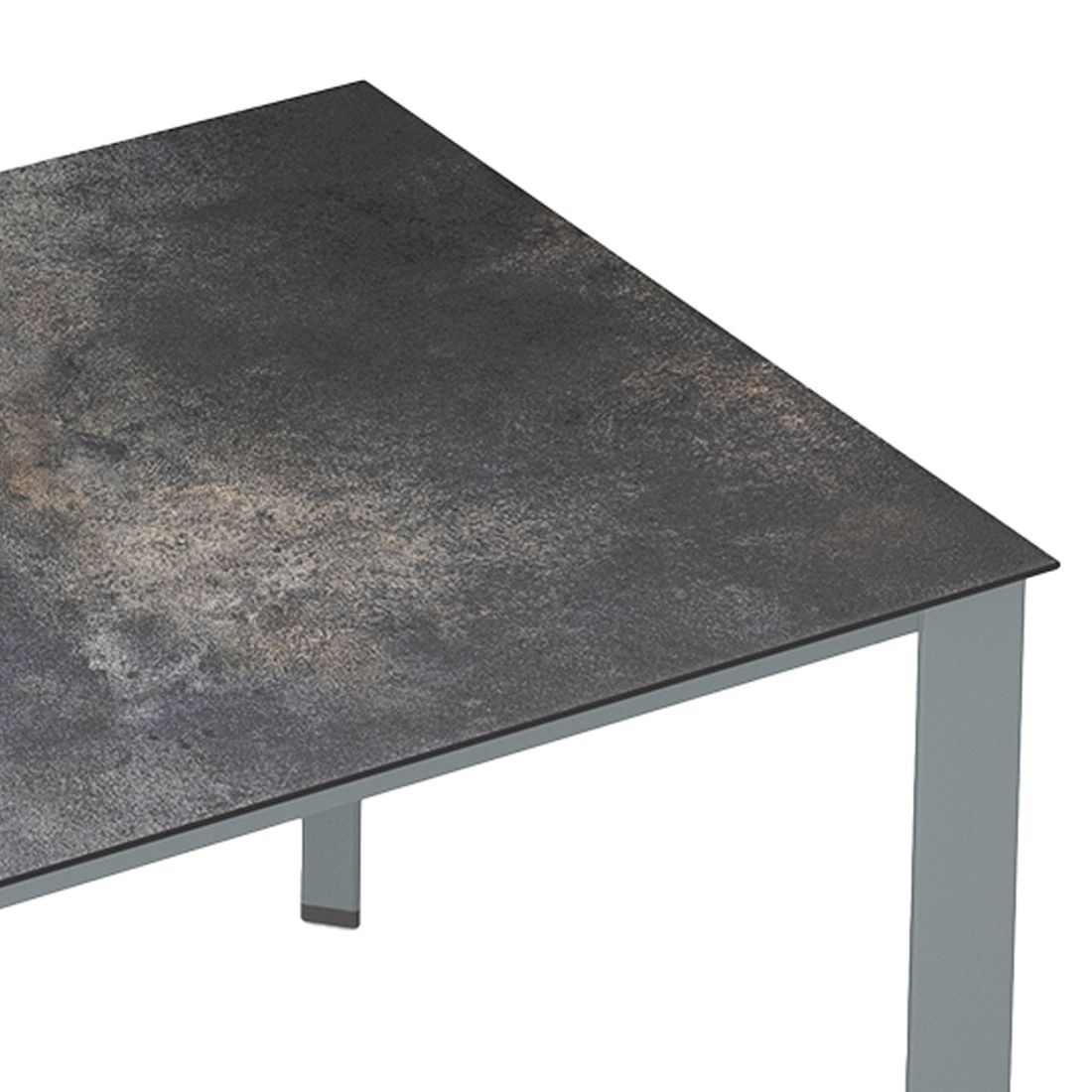 Hagebord Edge aluminium HPL 140x70 cm Kettler montert i hage