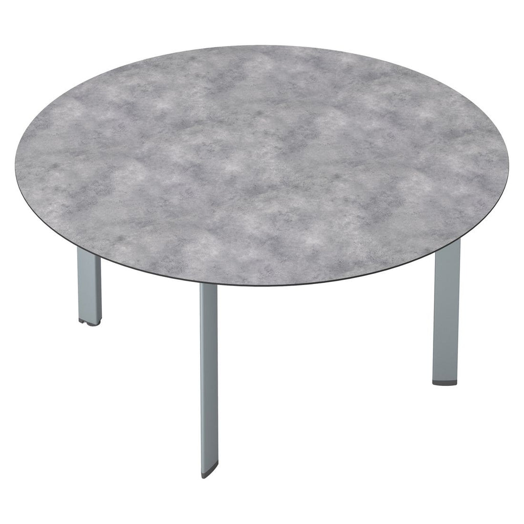 Montert hagebord Edge aluminium HPL Ø160 cm Kettler på terrasse