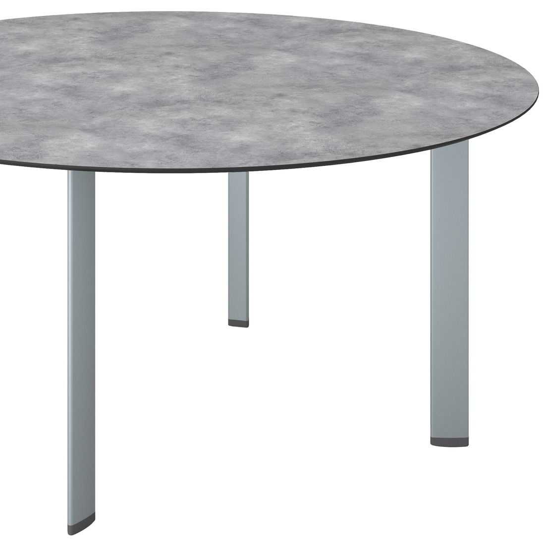 Oversikt av hagebord Edge aluminium HPL Ø160 cm Kettler med stoler