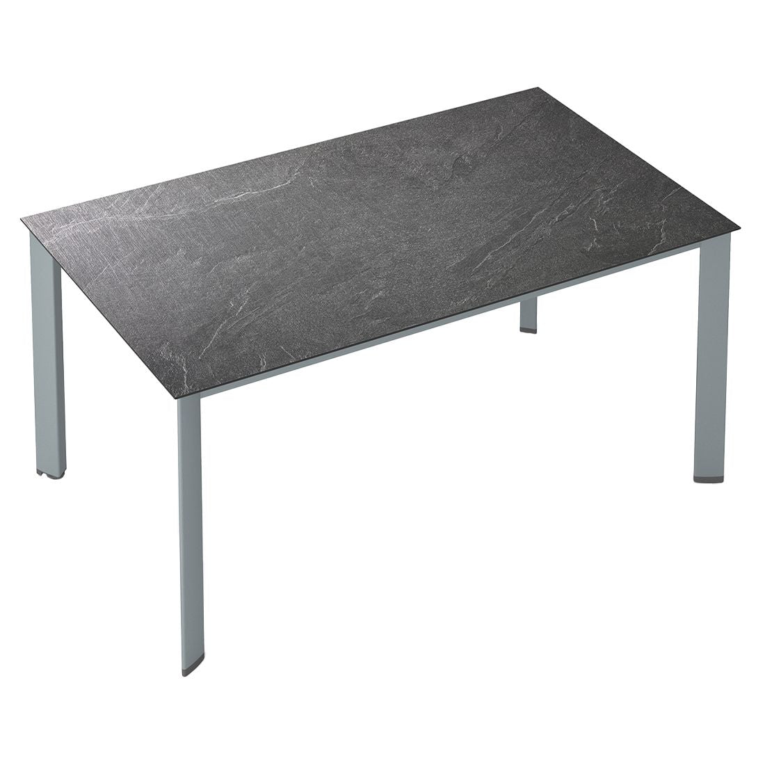 Baksiden av Hagebord Edge aluminium HPL 160x95 cm sølv antrasitt
