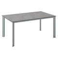 Hagebord Edge aluminium HPL 160x95 cm sølv forfra