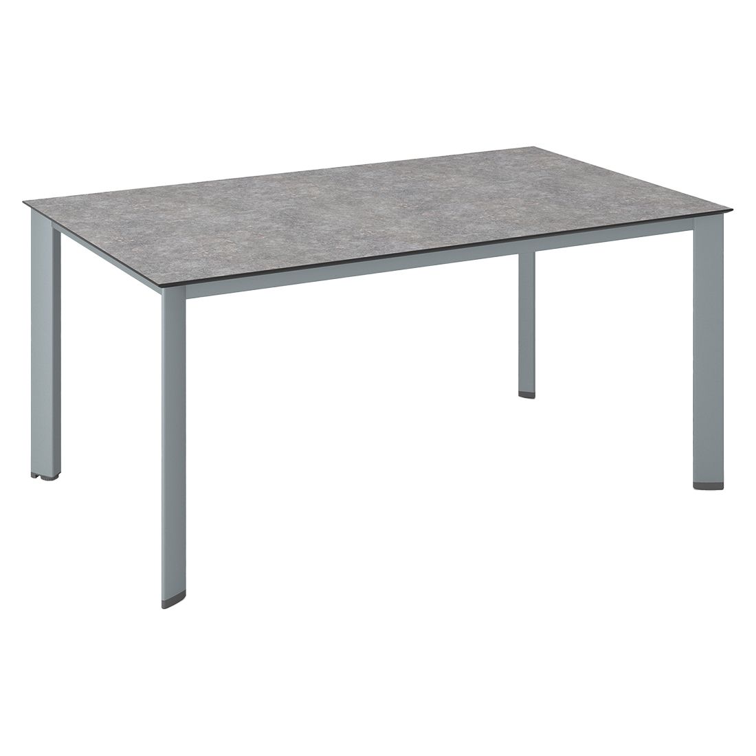 Hagebord Edge aluminium HPL 160x95 cm sølv forfra