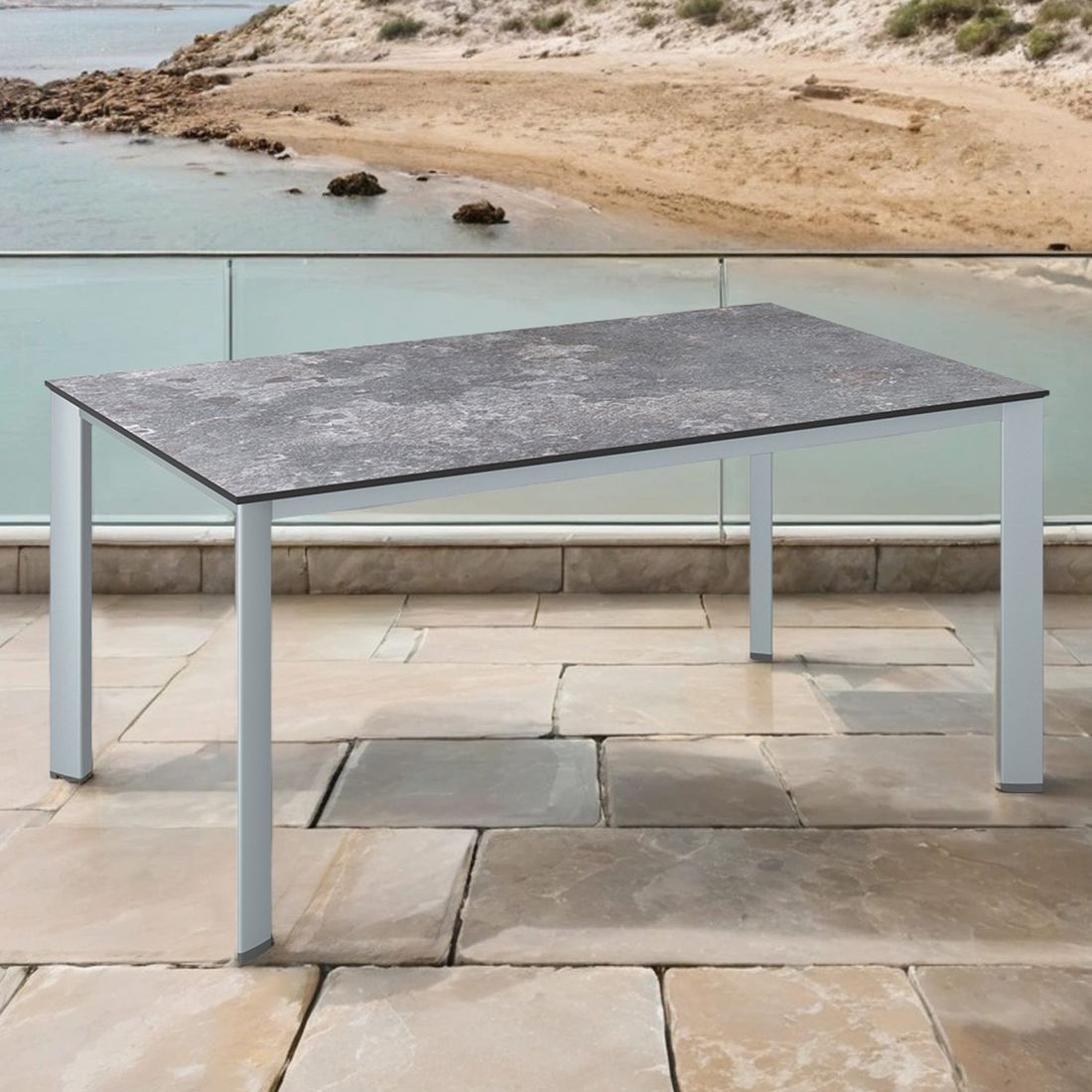 Hagebord Edge aluminium HPL 180x95 cm bakside