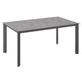 Hagebord Edge aluminium HPL 220x95 cm antrasitt kalksandstein forfra