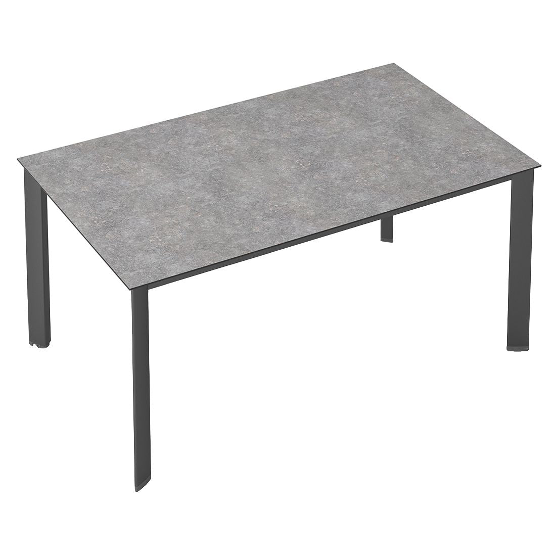Hagebord Edge aluminium HPL 220x95 cm antrasitt kalksandstein nærbilde av bordplate