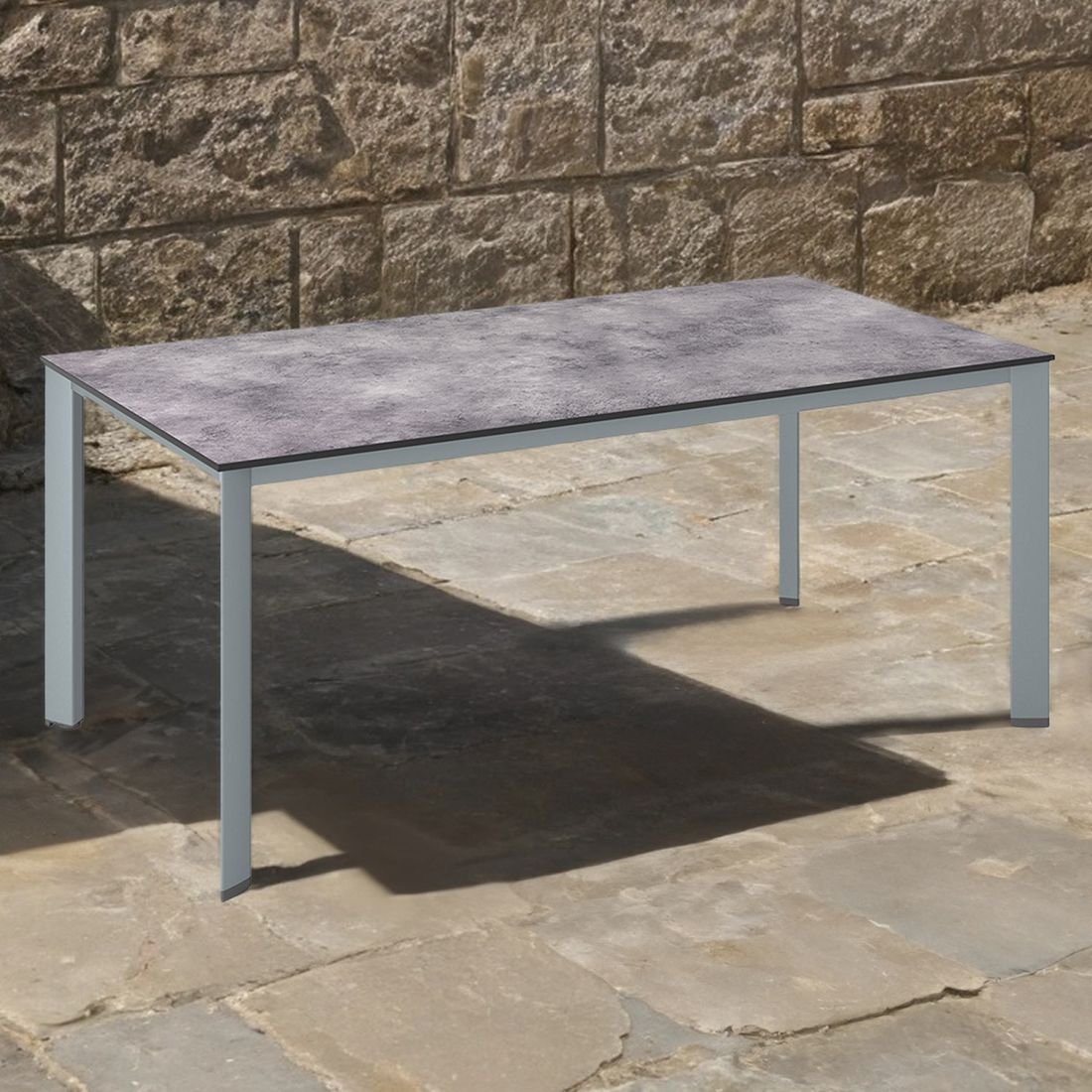 Hagebord Edge aluminium HPL antrasitt 180x95 cm bakside