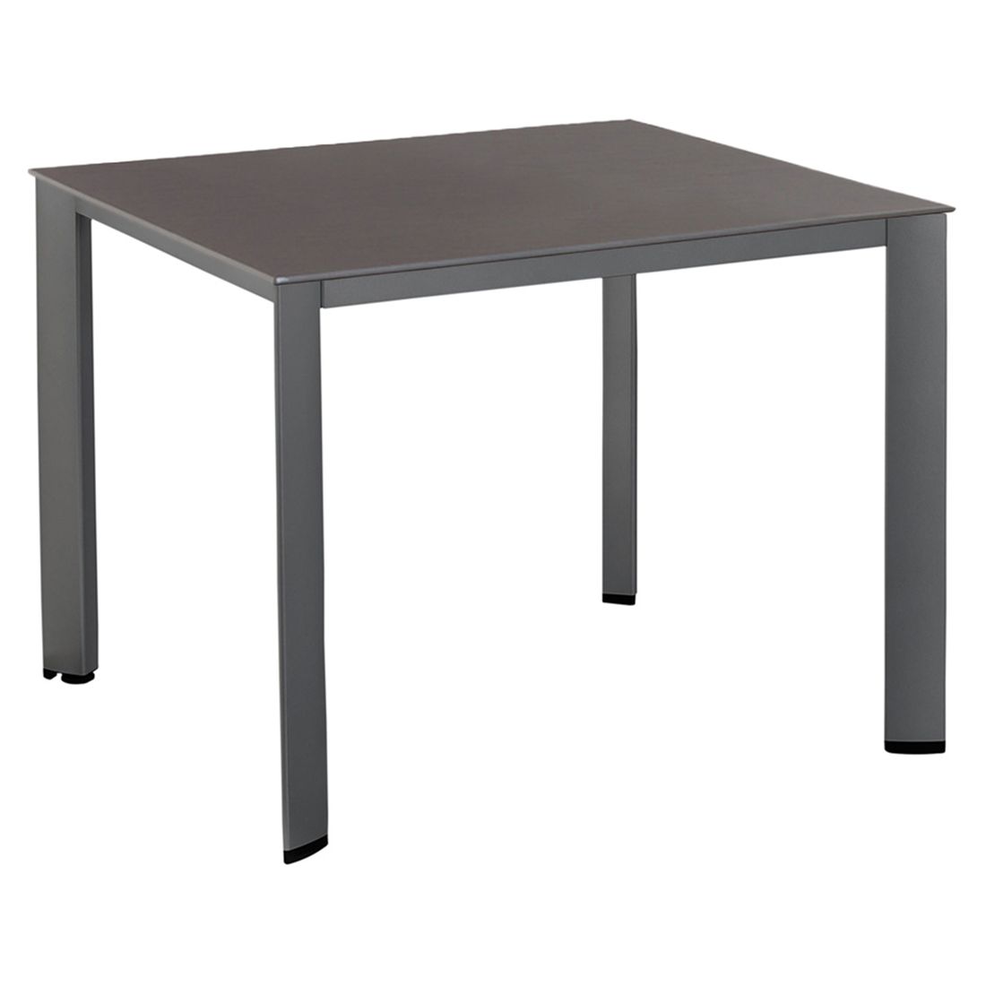Hagebord Edge aluminium Kettalux 95x95 cm antrasitt forfra