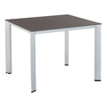 Hagebord Edge aluminium/Kettalux 95x95 cm sølv forfra