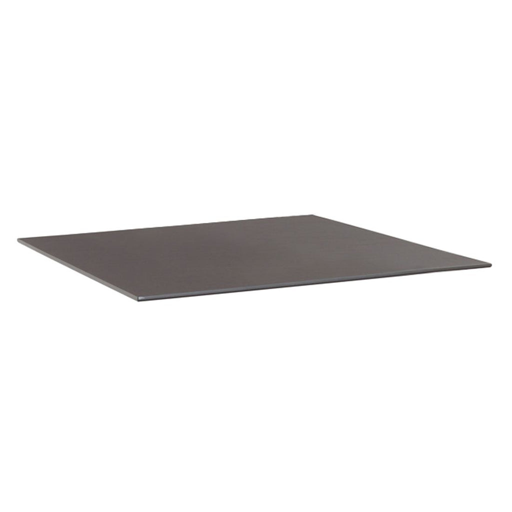 Montert Hagebord Edge aluminium/Kettalux 95x95 cm sølv på terrasse