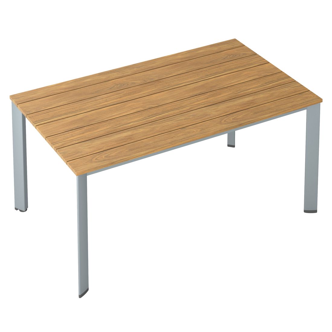 Montert Hagebord Edge aluminium/teak 160x95 cm på terrasse