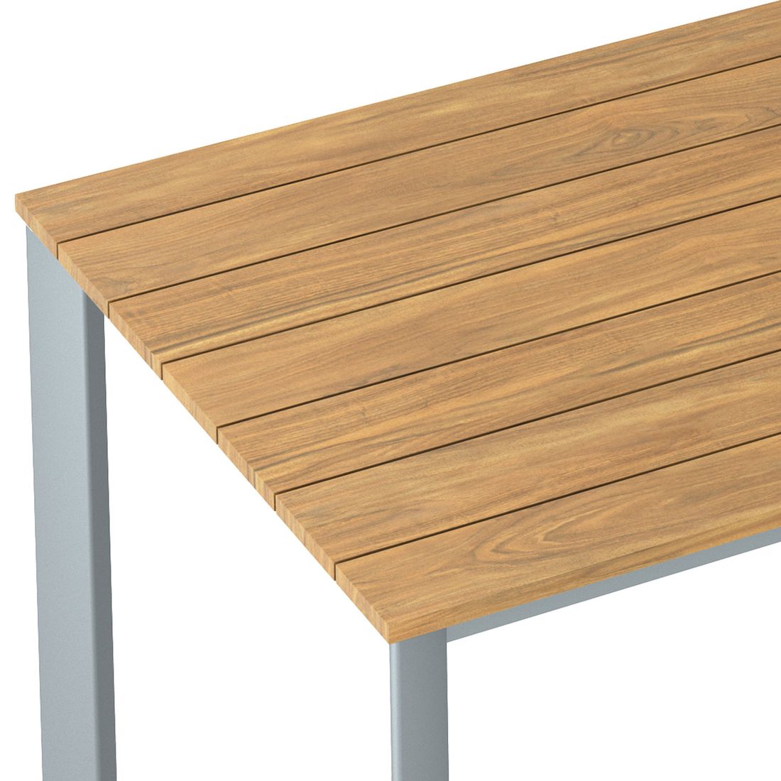 Nærbilde av aluminiumsben på Hagebord Edge aluminium/teak 160x95 cm
