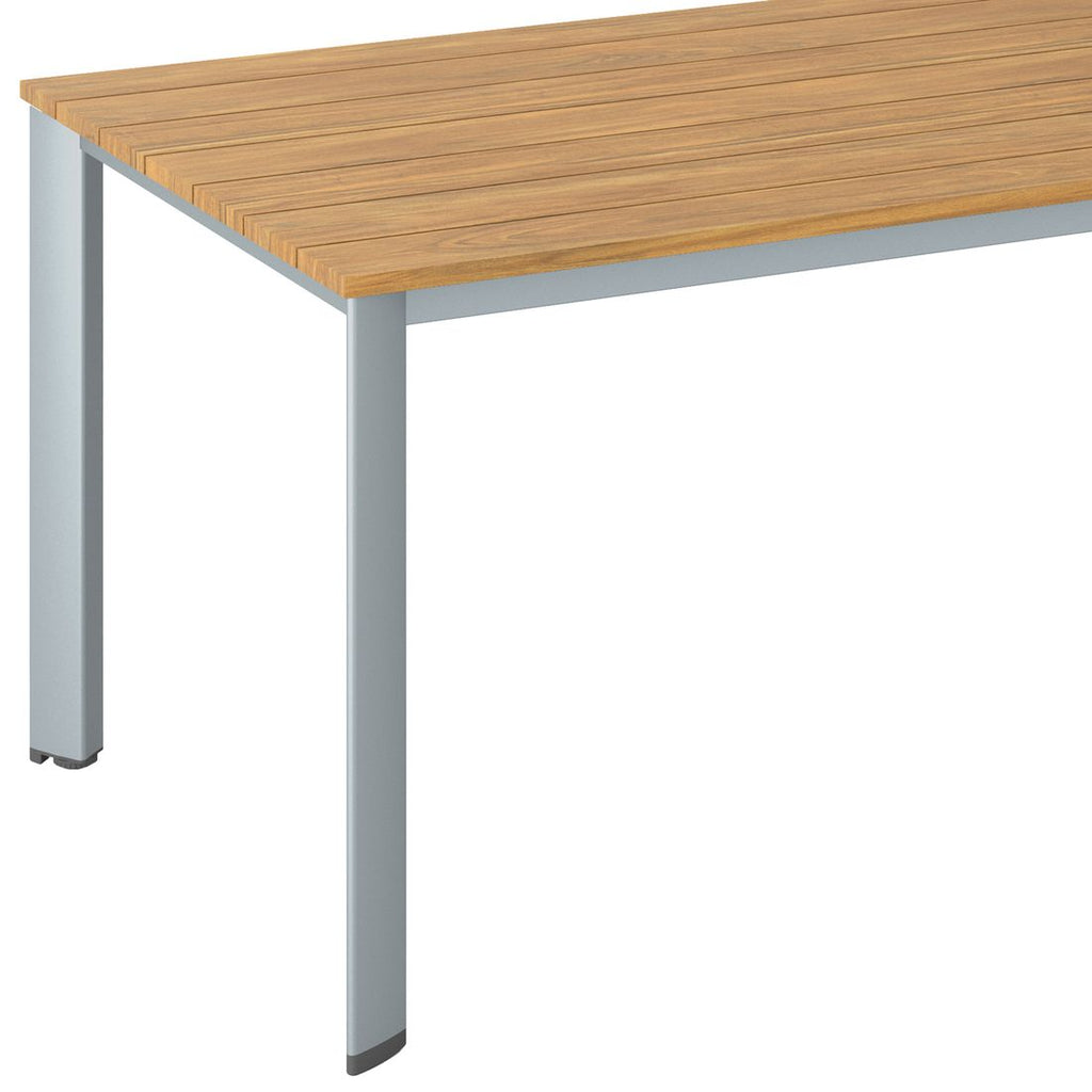Oversikt av Hagebord Edge aluminium/teak 160x95 cm med stoler