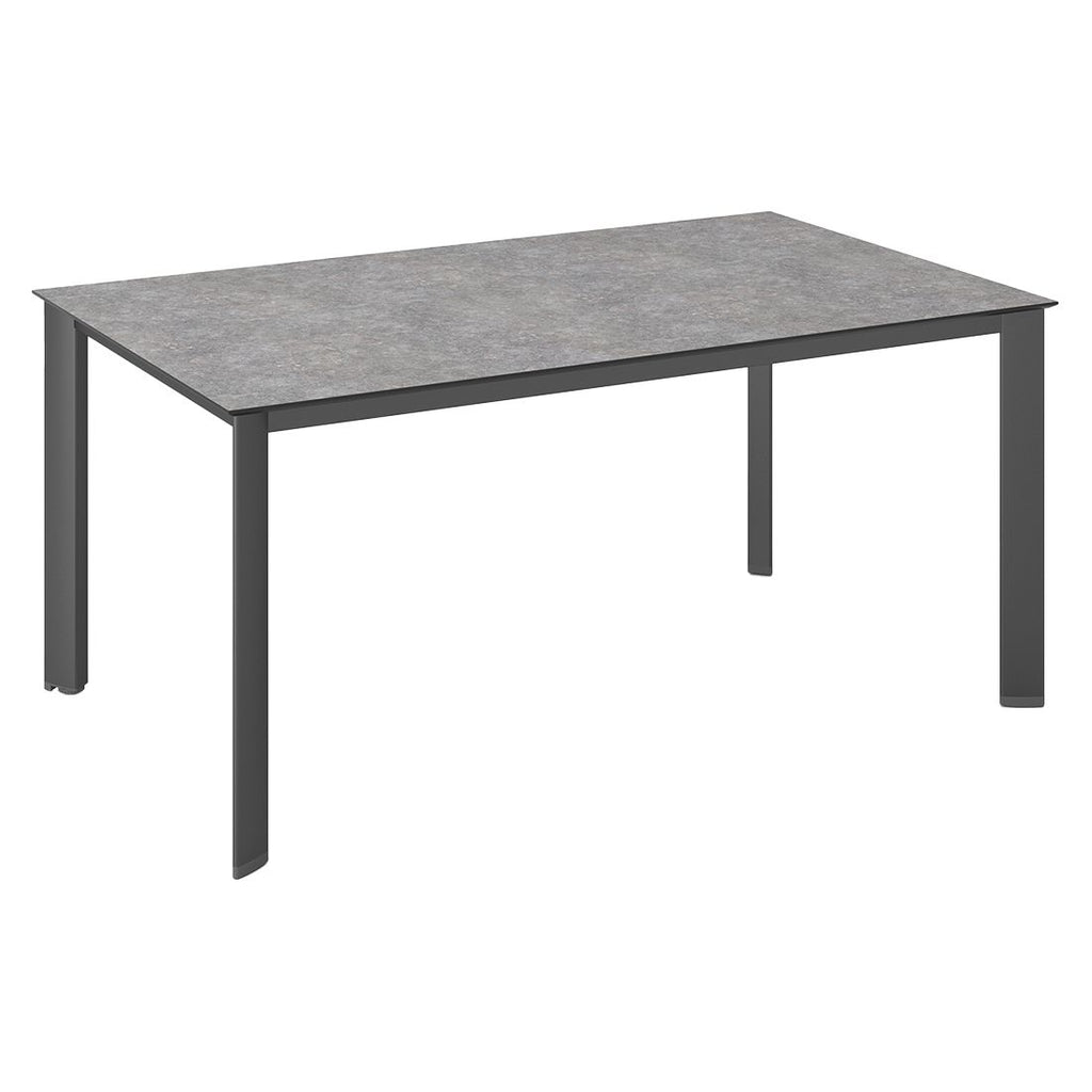Hagebord Edge aluminium/HPL 160x95 cm antrasitt sett forfra